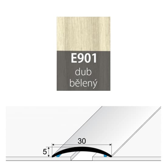 Přechodová lišta 30 mm oblá samolepící E901 dub bělený