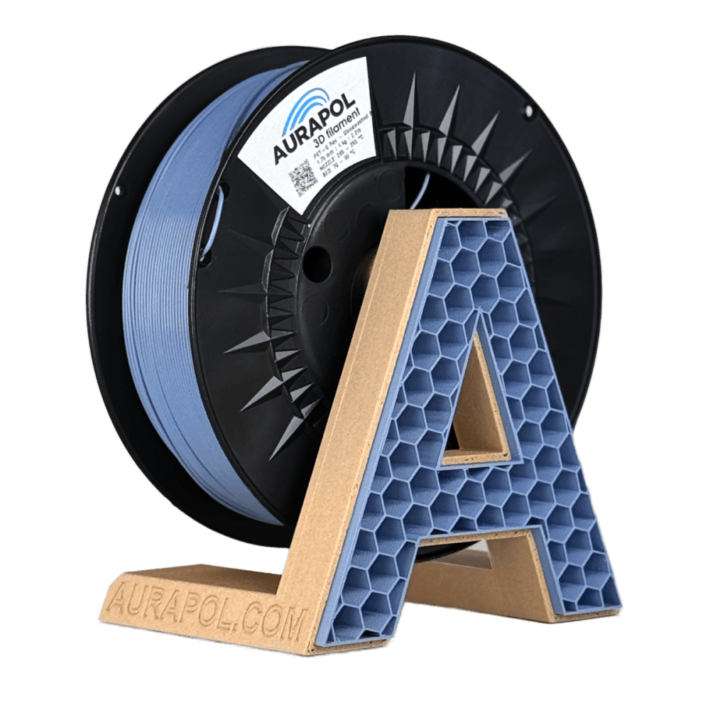 AURAPOL PET-G Recycled Filament Stonewashed Blue 1 kg 1,75 mm - náhled 1