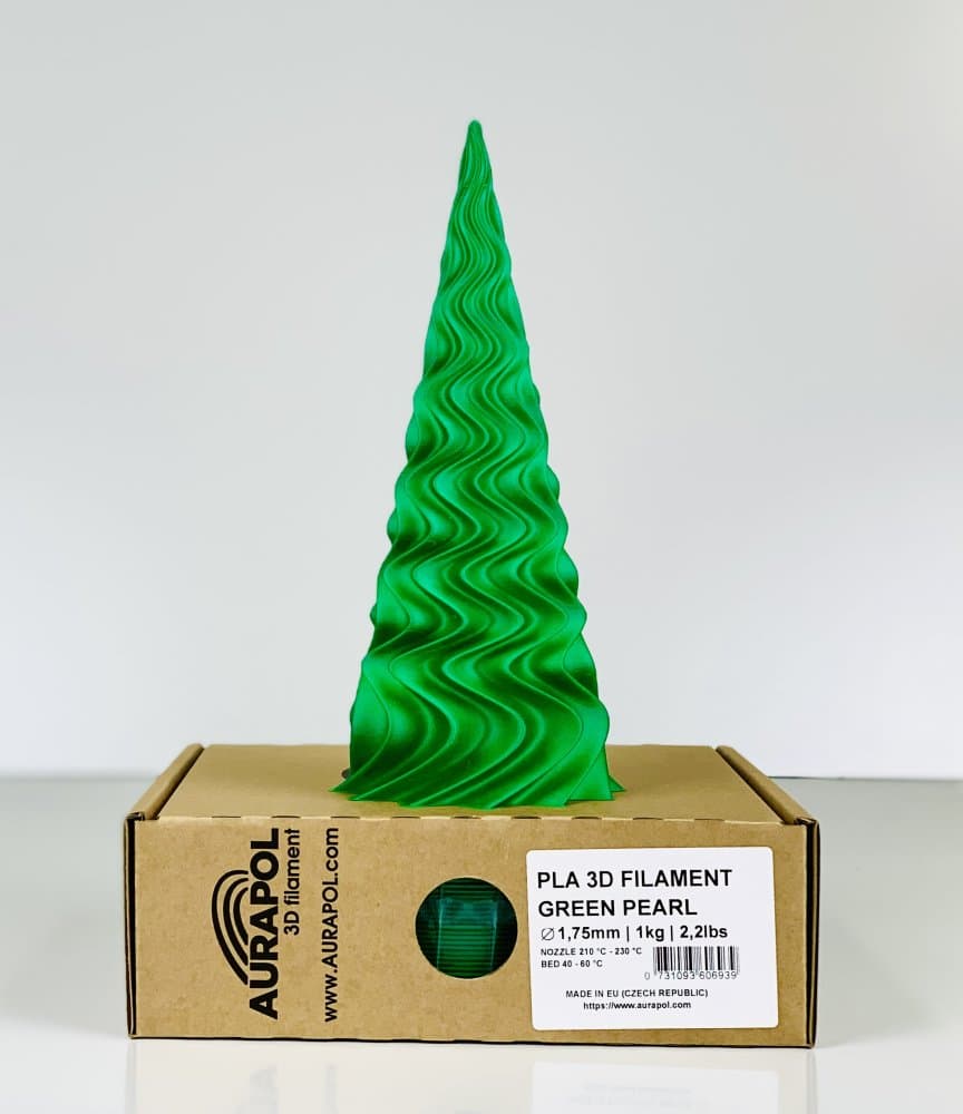 AURAPOL PLA 3D Filament Green Pearl 1 kg 1,75 mm - náhled 3