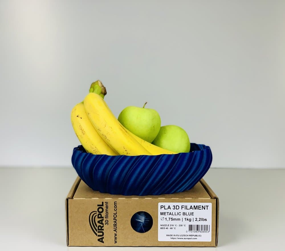 AURAPOL PLA 3D Filament Metallic Blue 1 kg 1,75 mm - náhled 3