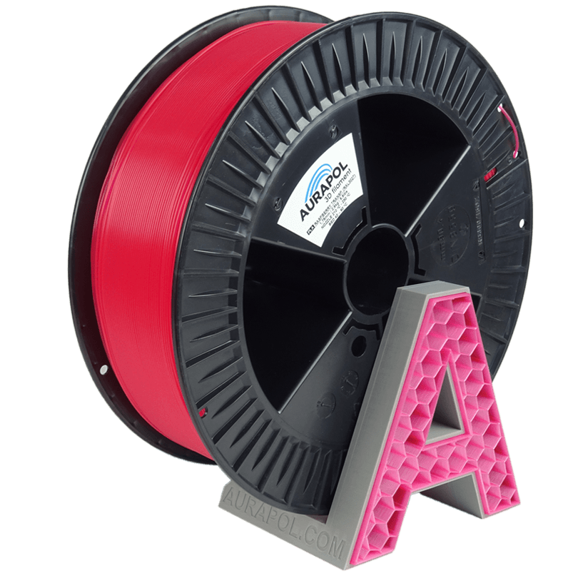 AURAPOL PLA 3D Filament Malinová částečně transparentní 2,5 kg 1,75 mm