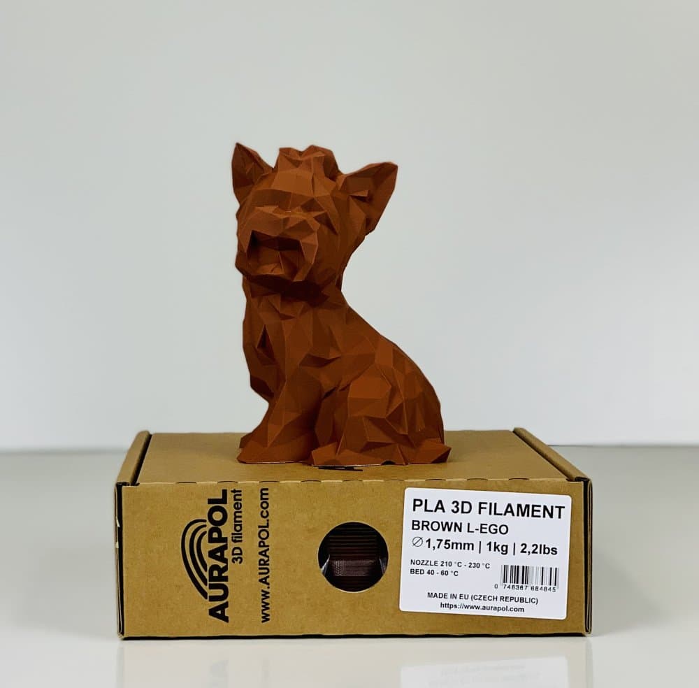 AURAPOL PLA 3D Filament Hnědá L-EGO 1 kg 1,75 mm - náhled 3