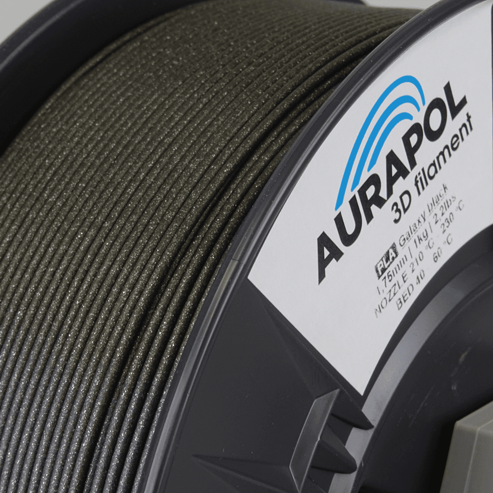 AURAPOL PLA 3D Filament Galaxy Black 1 kg 1,75 mm - náhled 2