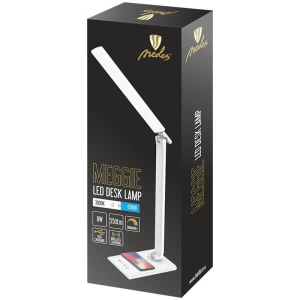 Nedes LED stolní lampička MEGGIE DL3304/B/W Bílá - náhled 2