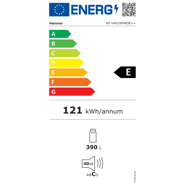 HEINNER chladnička HF-V401NFWDE++ bílá - náhled 3