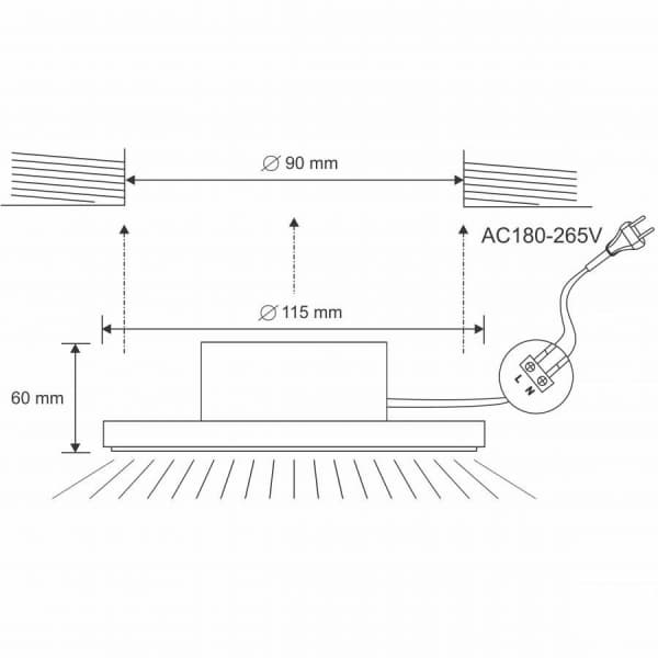 Nedes Svítidlo 10W/IP44/DR01/SMD/4000K/WH - LDL154 - náhled 3