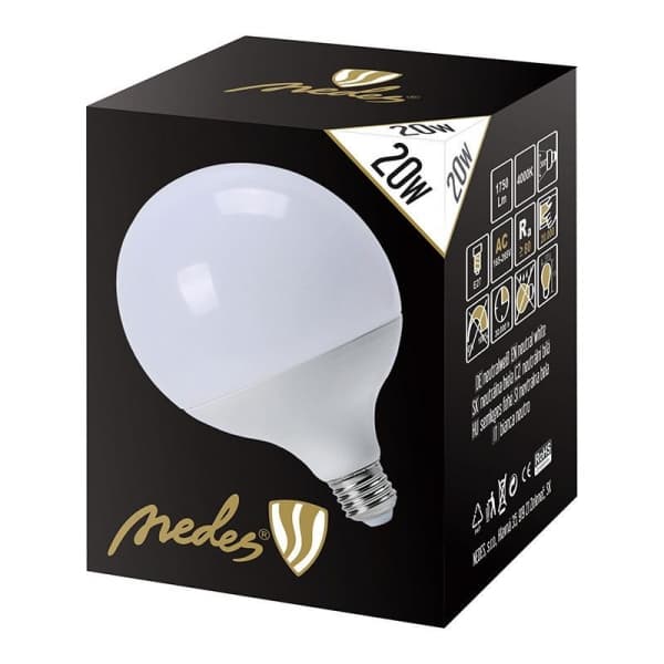 Nedes ZLS924 LED E27, G125, 20W, denní bílá - náhled 3