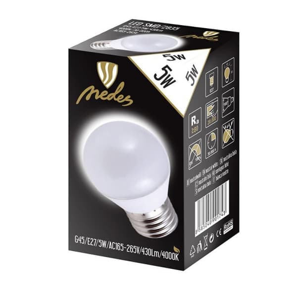 Nedes ZLS827 LED E27, G45, 5W, neutrální bílá - náhled 3