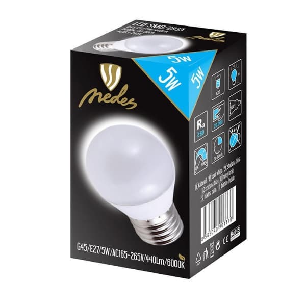 Nedes ZLS807 LED E27, G45, 5W, studená bílá - náhled 3