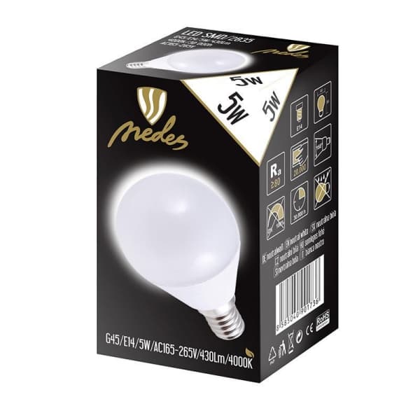 Nedes ZLS822 LED E14, G45, 5W, denní bílá - náhled 3