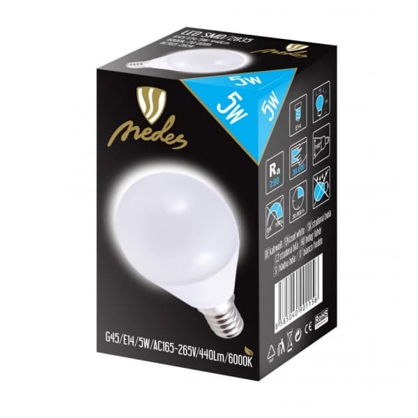 Nedes ZLS802 LED E14, G45, 5W, studená bílá - náhled 3