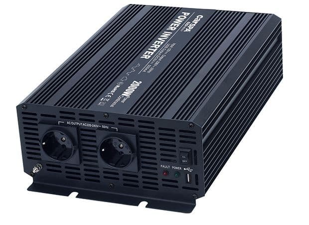 Měnič napětí Carspa CAR2KU-12 12V/230V+USB 2000W, modifikovaná sinus