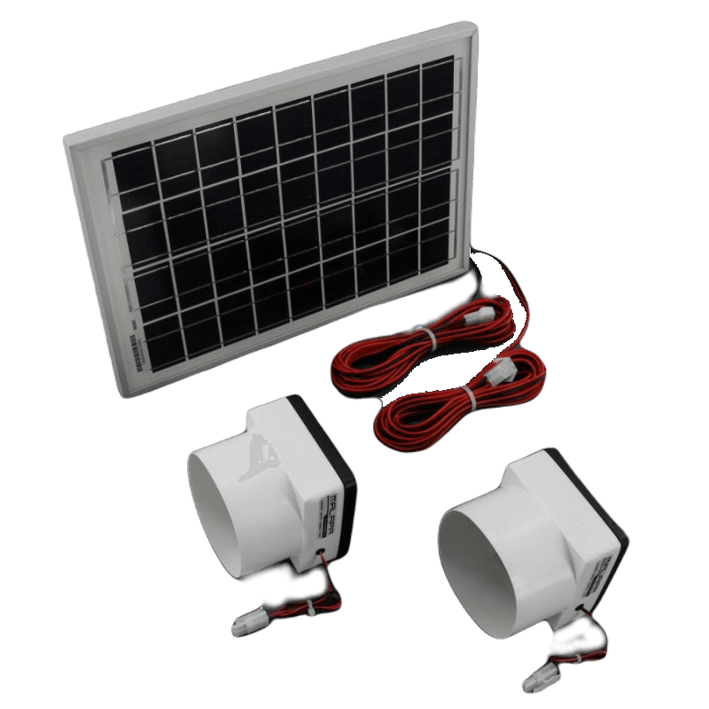 MALAPA SO191 - 130 m³/h, 10 W solární větrací systém nástěnný, průměr 100 mm