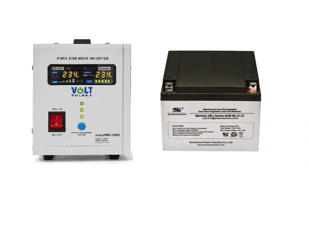 VSelektro Záložní zdroj 350W, sinusPRO-500E + AKU 24Ah