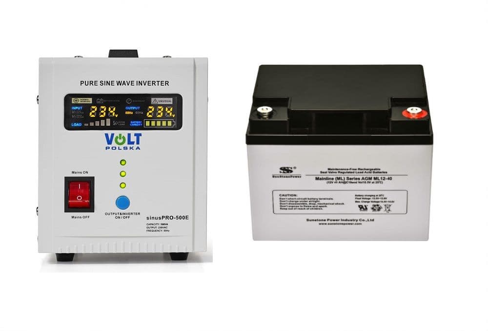 VSelektro Záložní zdroj 350W, sinusPRO-500E + AKU 40Ah