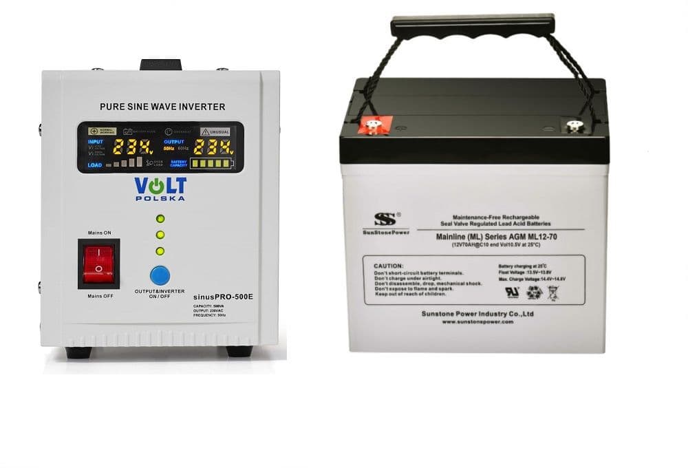 VSelektro Záložní zdroj 350W, sinusPRO-500E + AKU 70Ah