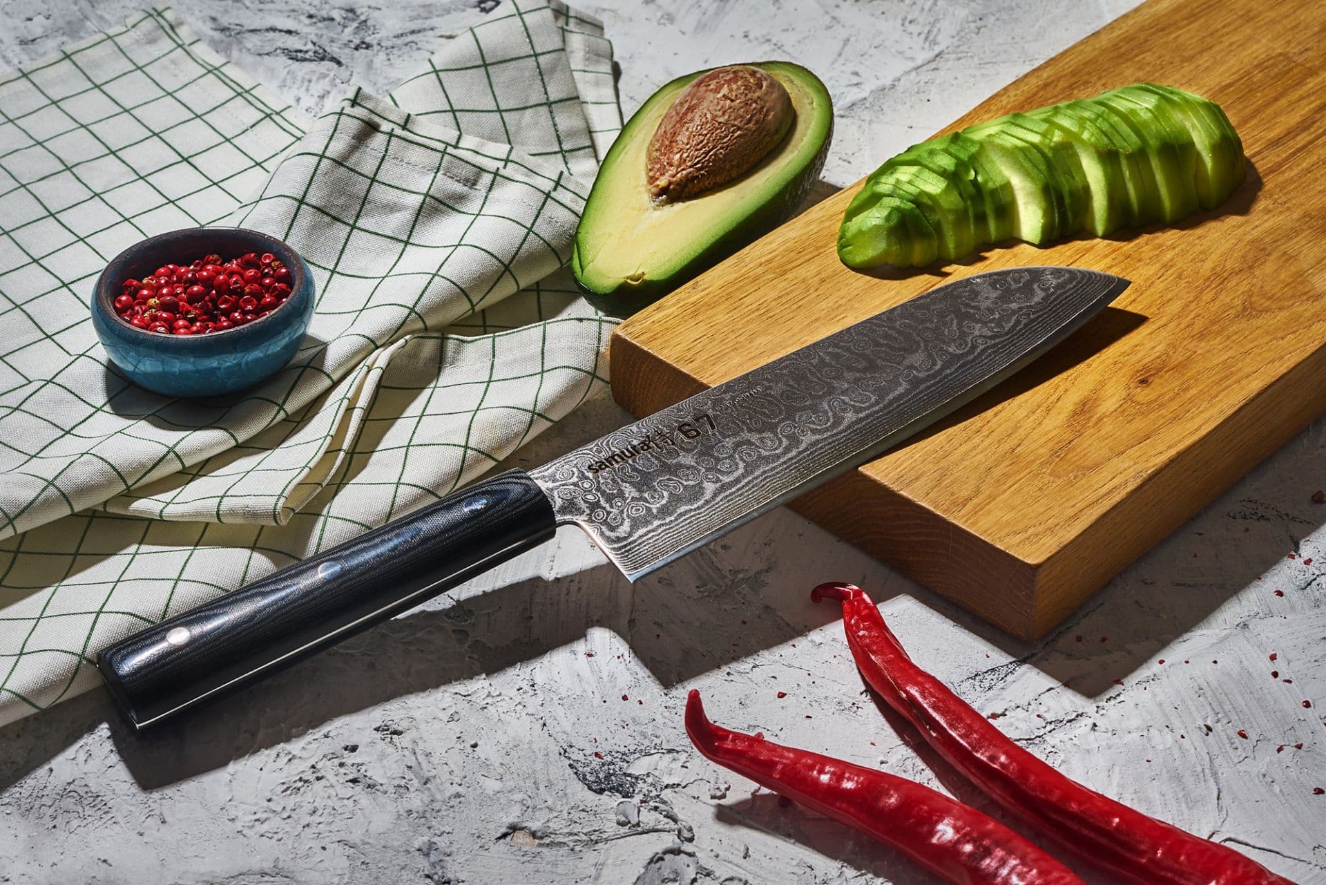 Samura DAMASCUS 67 Nůž Santoku 17,5 cm - náhled 3