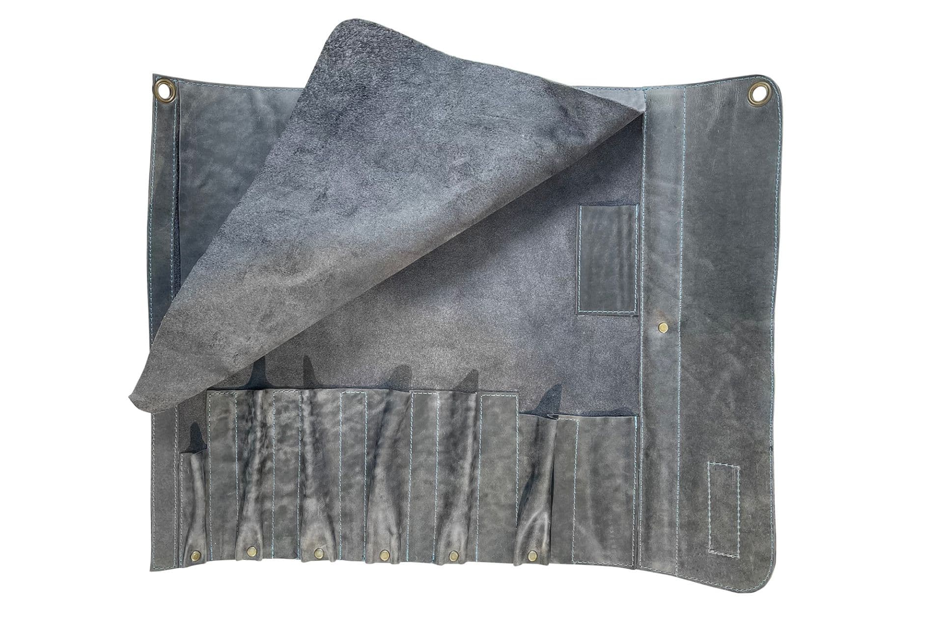 SAMURA - kožené profesionální rolovací pouzdro na nože /CHEF ROLLS NATUR. LEATHER gray - náhled 2