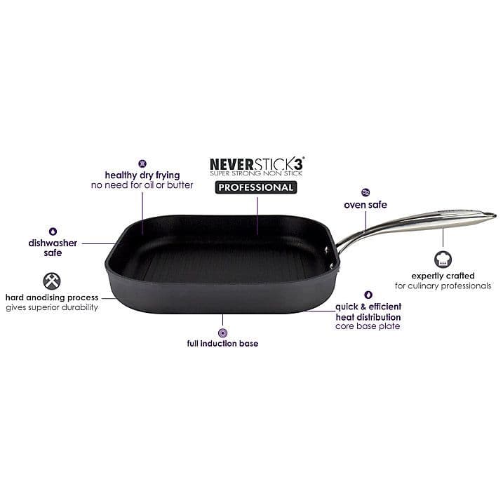 Eaziglide Neverstick3 hranatá grilovací pánev 28 cm - náhled 4
