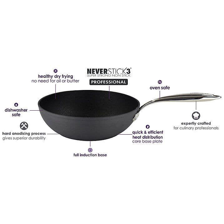 Eaziglide Neverstick3 pánev wok 28 cm - náhled 4
