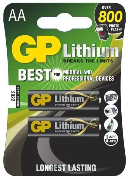 Lithiové baterie GP - 8 kusů