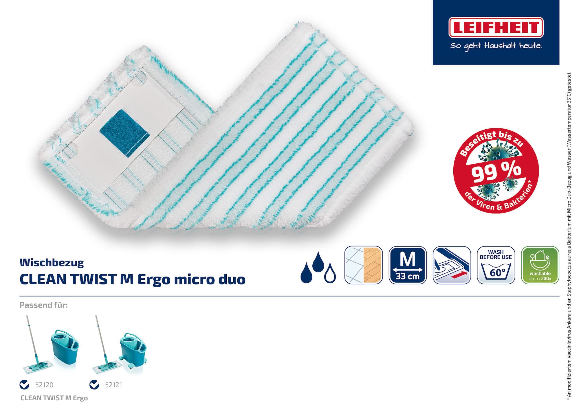 Náhrada k mopu Clean Twist M Ergo Micro Duo 52123
