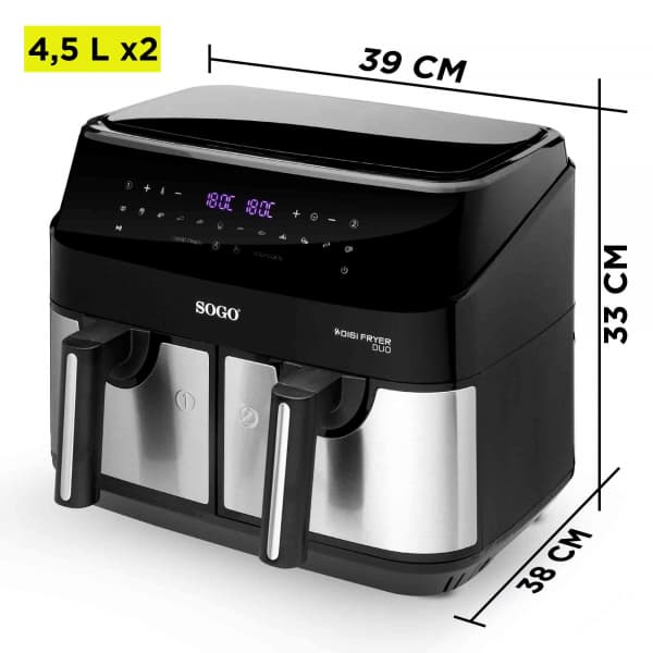 Chytrá, multifunkční a dvojtá horkovzdušná fritéza SOGO SS-10845 - náhled 5