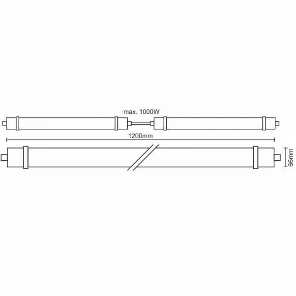 Nedes Prachotěsné svítidlo 40W/IP65 LW/3/1200/2835/4000K - LNL324/3 - náhled 3