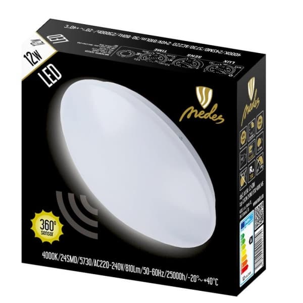 Nedes Svítidlo OPAL se senzorem 12W/CLR12W/24SMD/4000K/MS - LCL421M - náhled 2