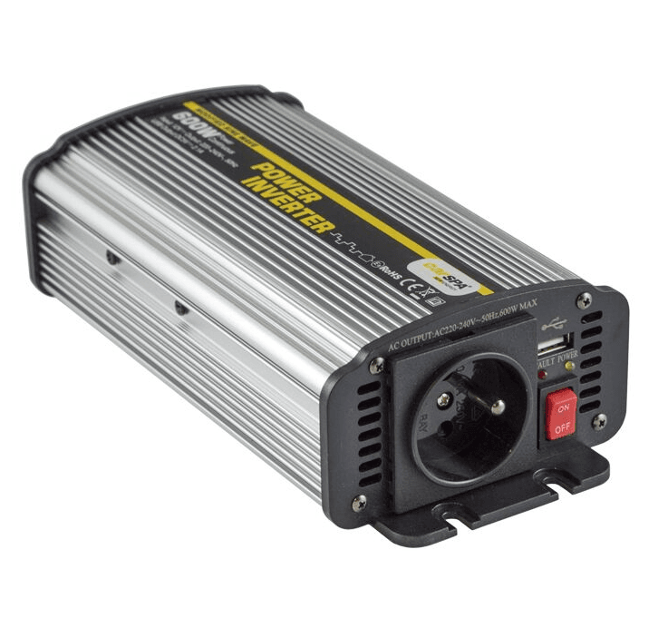 Měnič napětí Carspa CAR600U-122 12V/230V+USB 600W, modifikovaná sinus