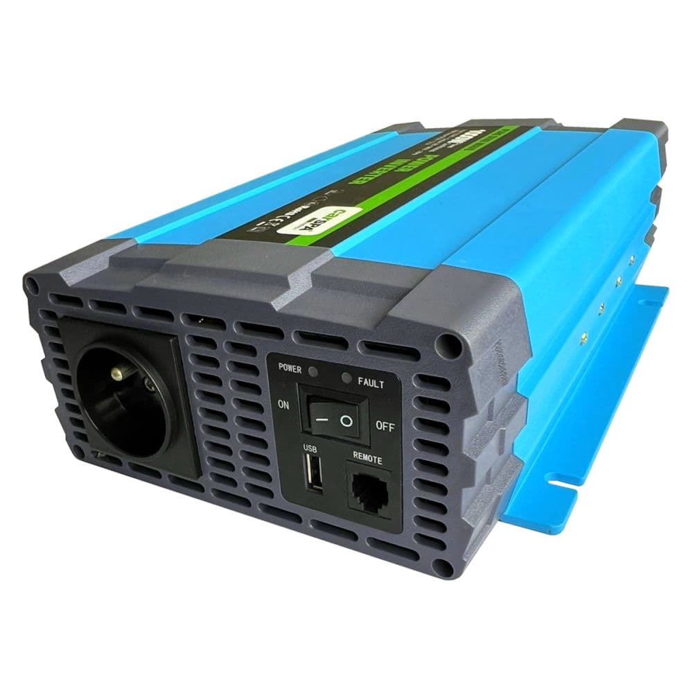 Měnič napětí Carspa P1000-12/24-25, 12-24V/230V+USB, 1000W, čistá sinusovka