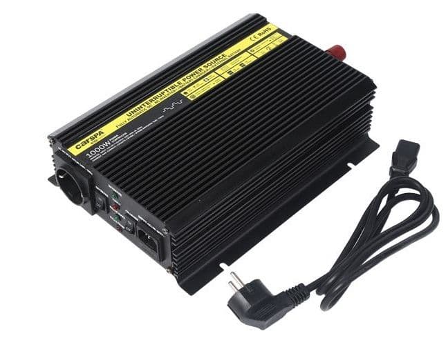 Měnič napětí Carspa UPS1000-12 12V/230V 1000W s nabíječkou 12V/10A a funkcí UPS