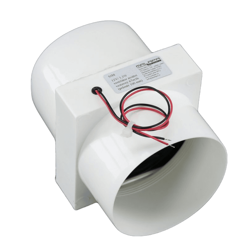 MALAPA SI88 - 12V/ 1,3W vestavný ventilátor do potrubí axiální 67m³/ h (⌀ 100mm)
