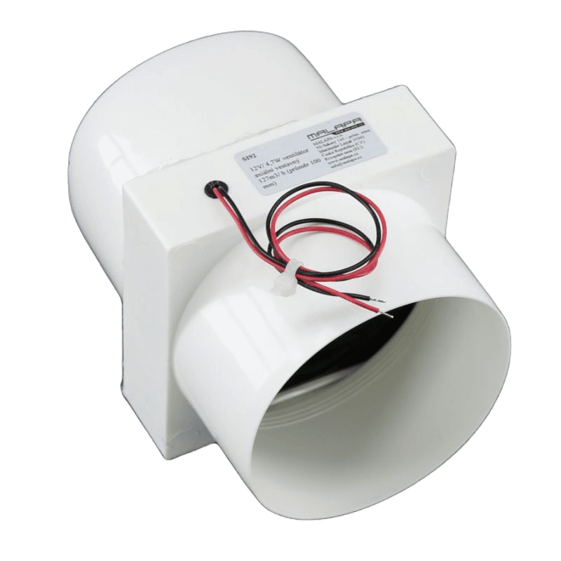 MALAPA SI92 - 12V/ 4,7W vestavný ventilátor do potrubí axiální 127m³/ h (⌀ 100mm)
