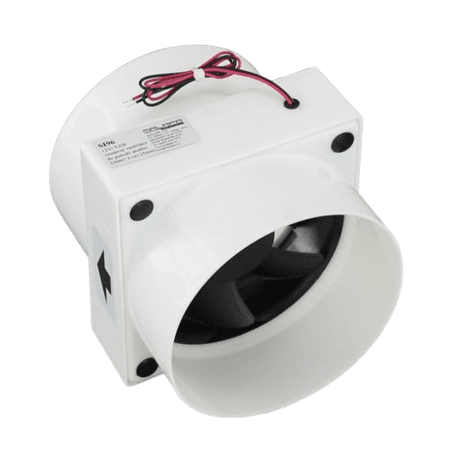 MALAPA SI96 - 12 V, 9,6 W vestavný ventilátor do potrubí axiální 230 m³/h, průměr 125 mm