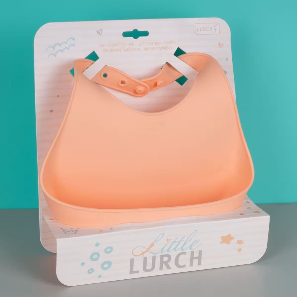 Lurch - dětský silikonový bryndák apricot - náhled 5