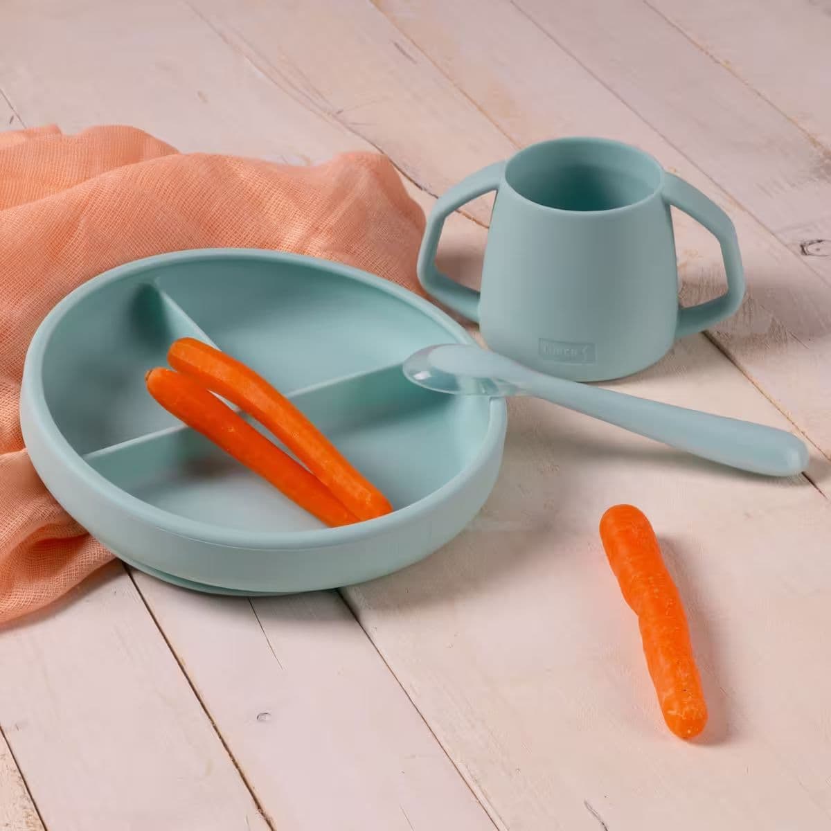Lurch - dětský silikonový talíř mint - náhled 3